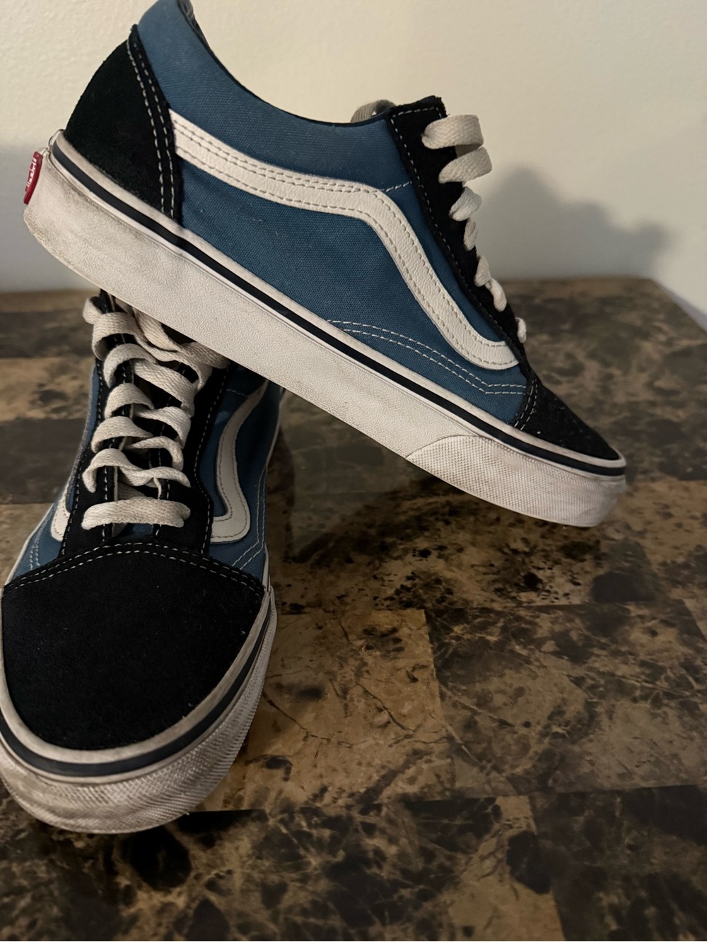 Vans Old Skool Low-Top Sneakers in Blue and Black